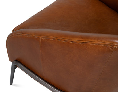 SIMMONS LEATHER CHAIR, HAVANA BROWN