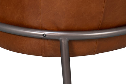 SIMMONS LEATHER CHAIR, HAVANA BROWN