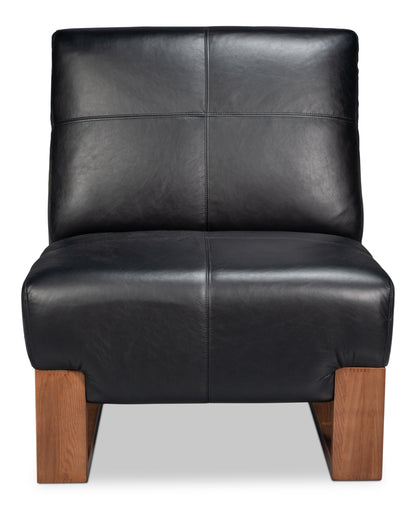 WYLAM LEATHER CHAIR - ONYX BLACK