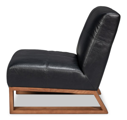 WYLAM LEATHER CHAIR - ONYX BLACK