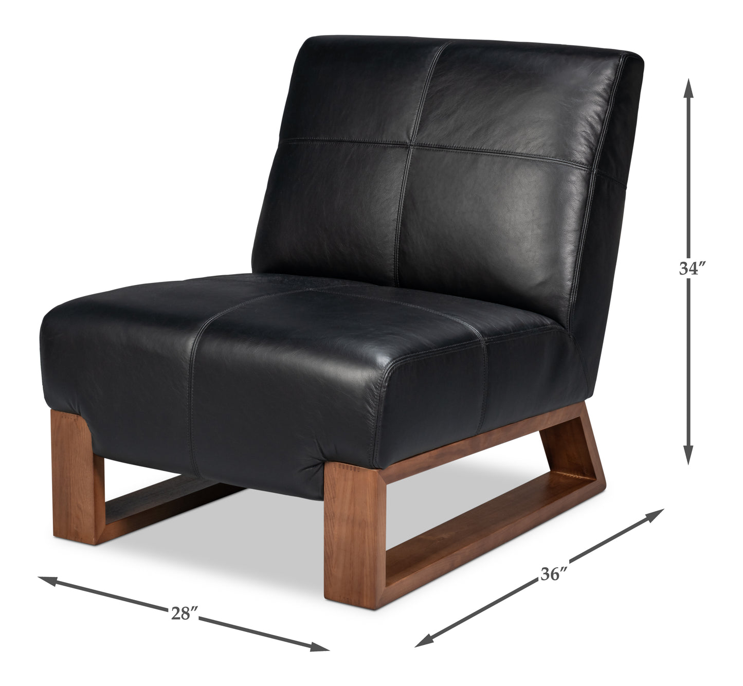 WYLAM LEATHER CHAIR - ONYX BLACK