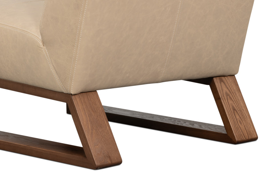 WYLAM LEATHER CHAIR CAPPUCCINO WHITE