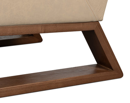 WYLAM LEATHER CHAIR CAPPUCCINO WHITE