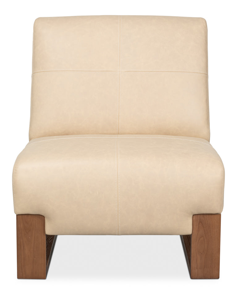 WYLAM LEATHER CHAIR CAPPUCCINO WHITE