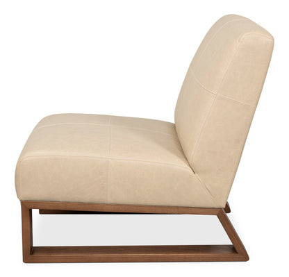 WYLAM LEATHER CHAIR CAPPUCCINO WHITE