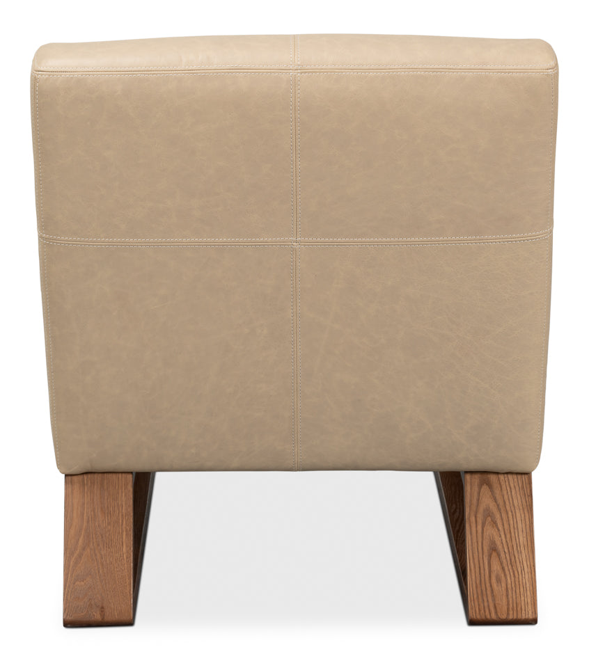 WYLAM LEATHER CHAIR CAPPUCCINO WHITE