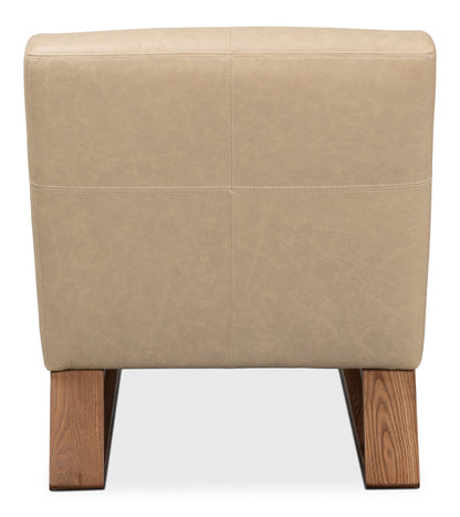 WYLAM LEATHER CHAIR CAPPUCCINO WHITE