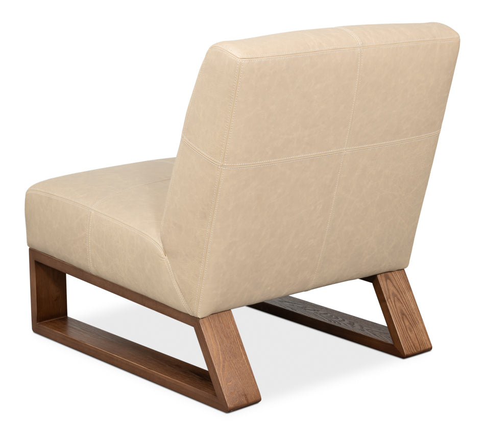 WYLAM LEATHER CHAIR CAPPUCCINO WHITE