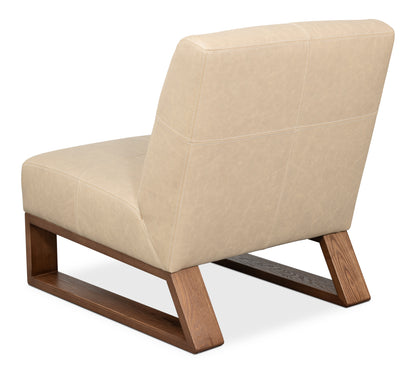 WYLAM LEATHER CHAIR CAPPUCCINO WHITE