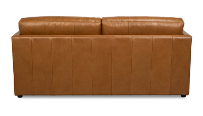Grant Tuxedo Top-Grain Leather Sofa in Caramel Brown
