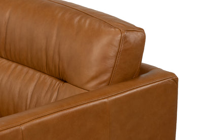Grant Tuxedo Top-Grain Leather Sofa in Caramel Brown