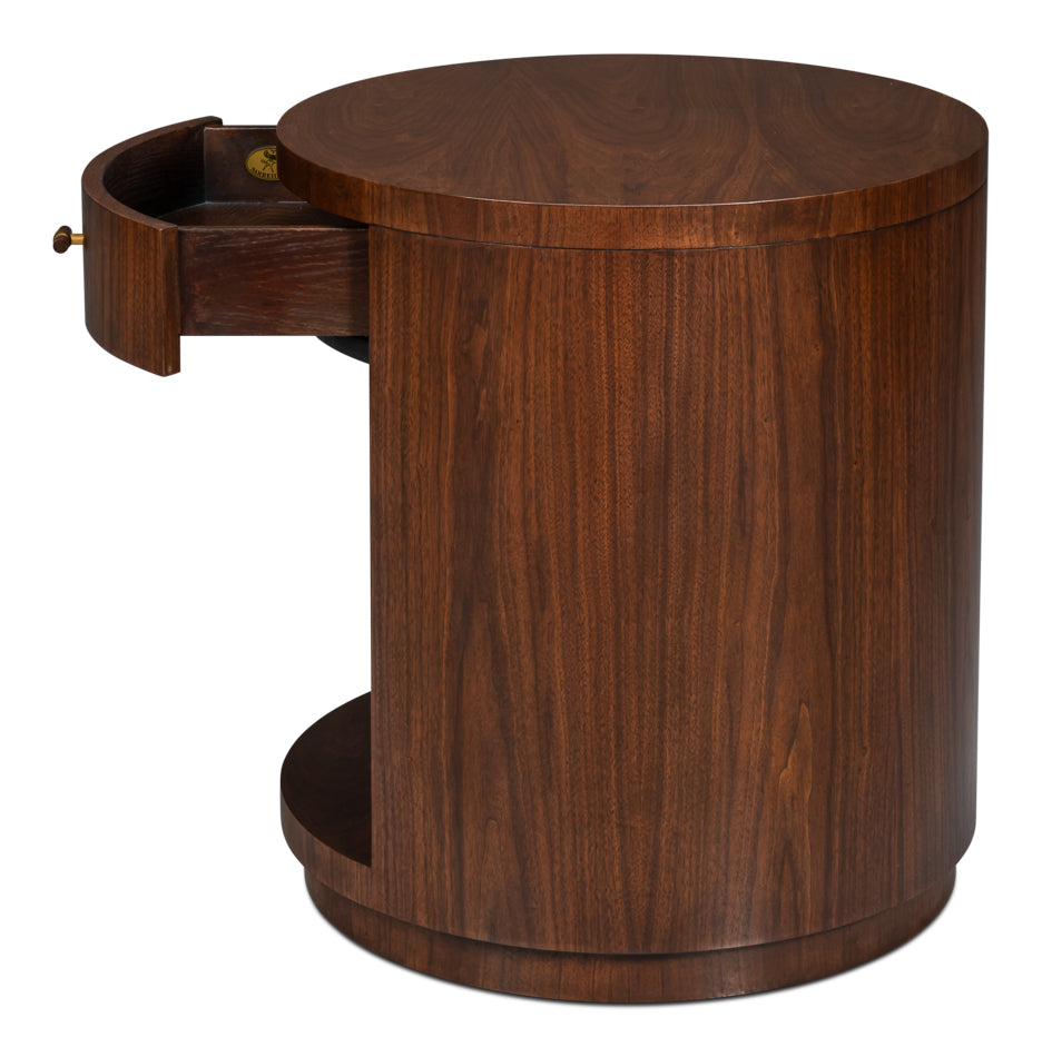 VERO SIDE TABLE, DARK WALNUT
