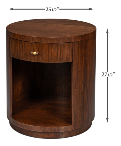 VERO SIDE TABLE, DARK WALNUT