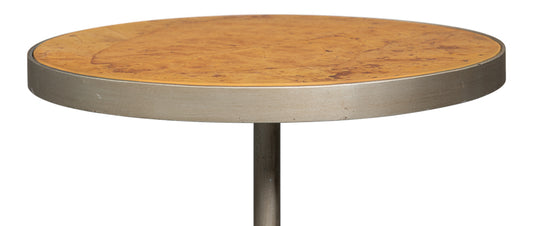 Carolina Leaf Accent Table with Natural Tobacco Leaf Top