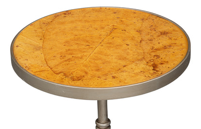 Carolina Leaf Accent Table with Natural Tobacco Leaf Top