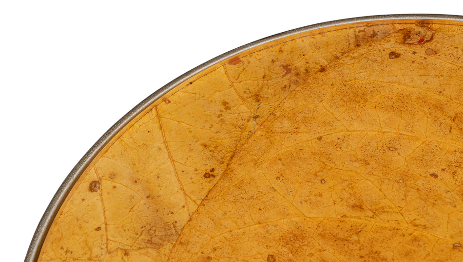 Carolina Leaf Accent Table with Natural Tobacco Leaf Top