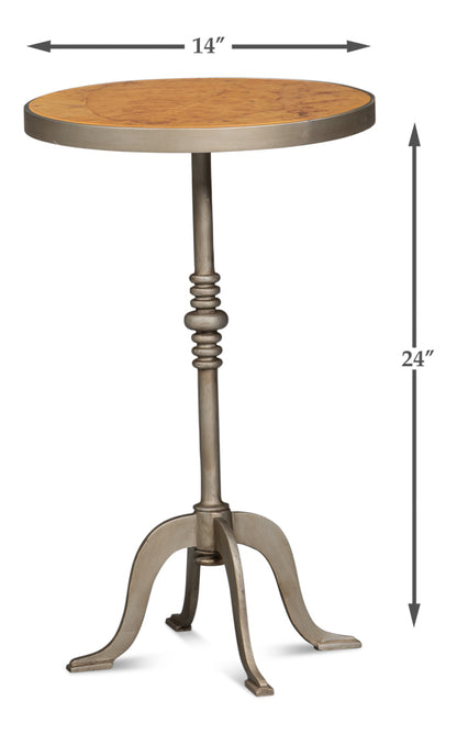 Carolina Leaf Accent Table with Natural Tobacco Leaf Top