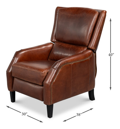 Ashford Newark Brown Leather Recliner Armchair