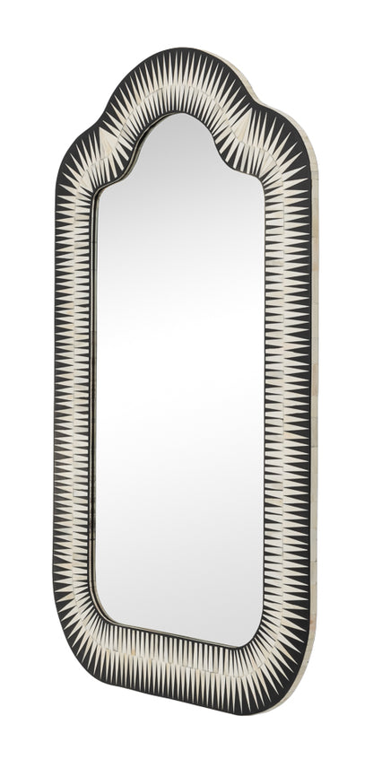 Meridian Traditional Mango Wood and Bone Inlay Wall Mirror