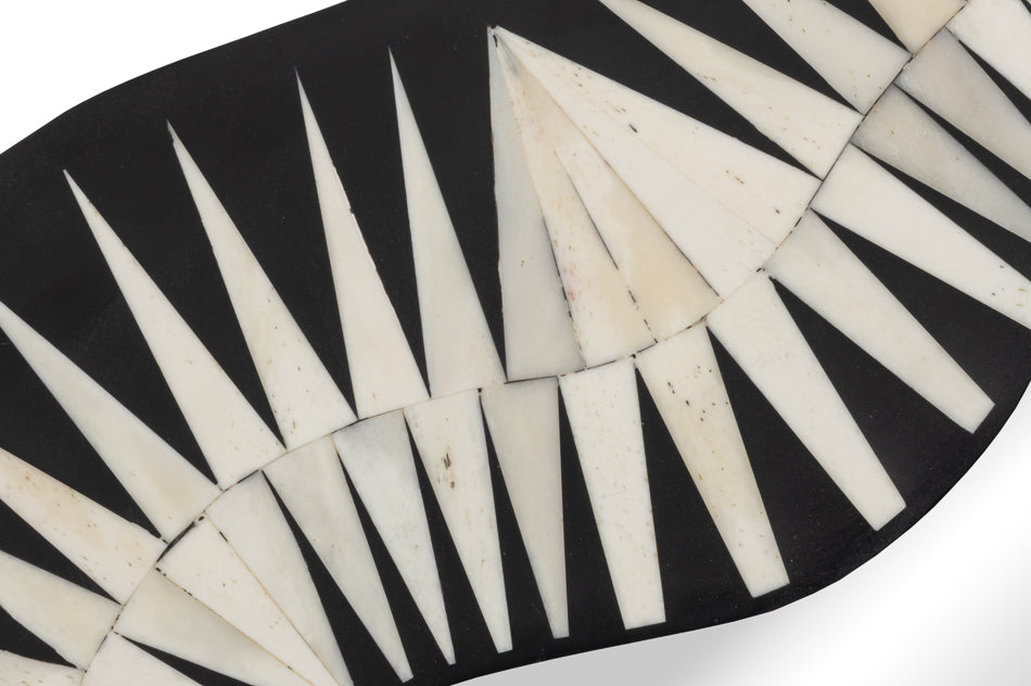 Meridian Traditional Mango Wood and Bone Inlay Wall Mirror