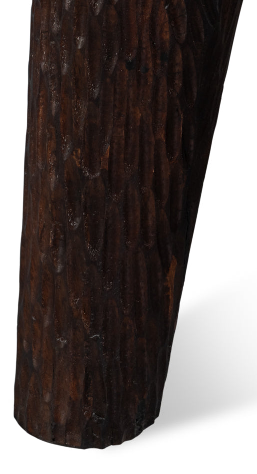 Molten Carved Mango Wood Accent Side Table