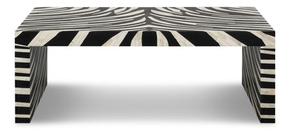 Meridan Traditional Mango Wood and Bone Inlay Cocktail Table