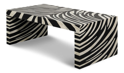 Meridan Traditional Mango Wood and Bone Inlay Cocktail Table