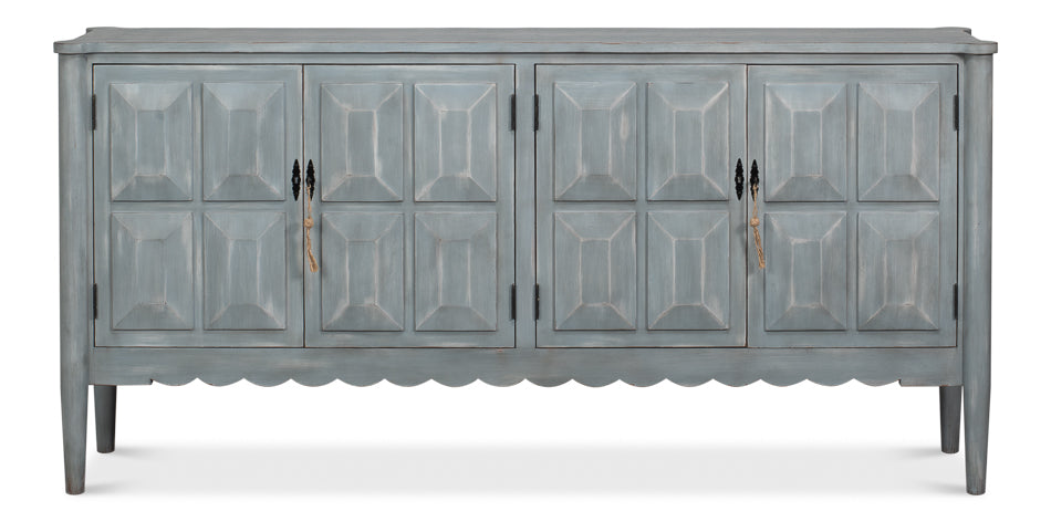 Dutch 4-Door Sideboard in Antique Grey Pine