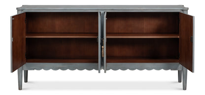 Dutch 4-Door Sideboard in Antique Grey Pine
