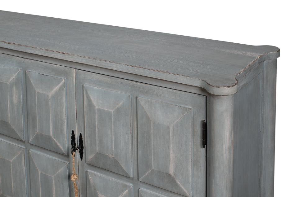 Dutch 4-Door Sideboard in Antique Grey Pine