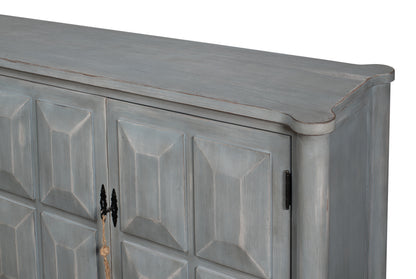 Dutch 4-Door Sideboard in Antique Grey Pine