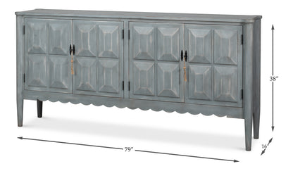 Dutch 4-Door Sideboard in Antique Grey Pine