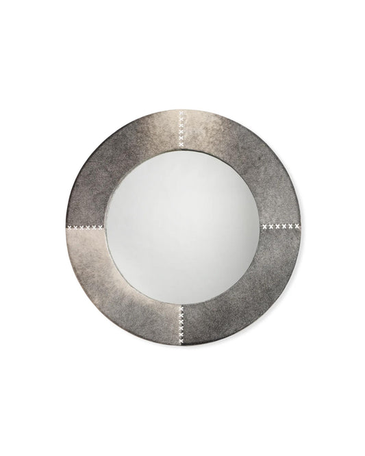 Round Cross Stitch Mirror, Grey