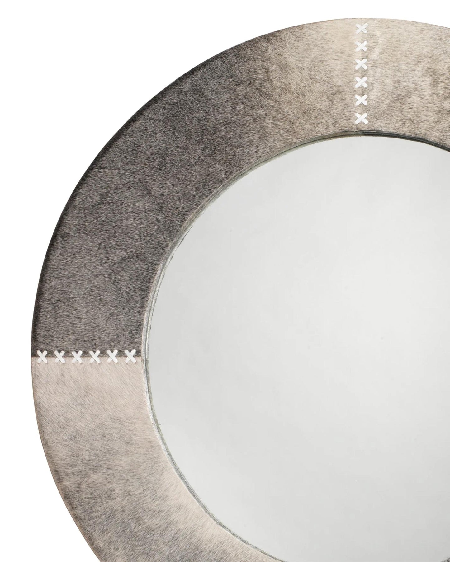 Round Cross Stitch Mirror, Grey