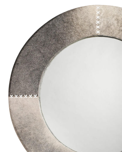 Round Cross Stitch Mirror, Grey