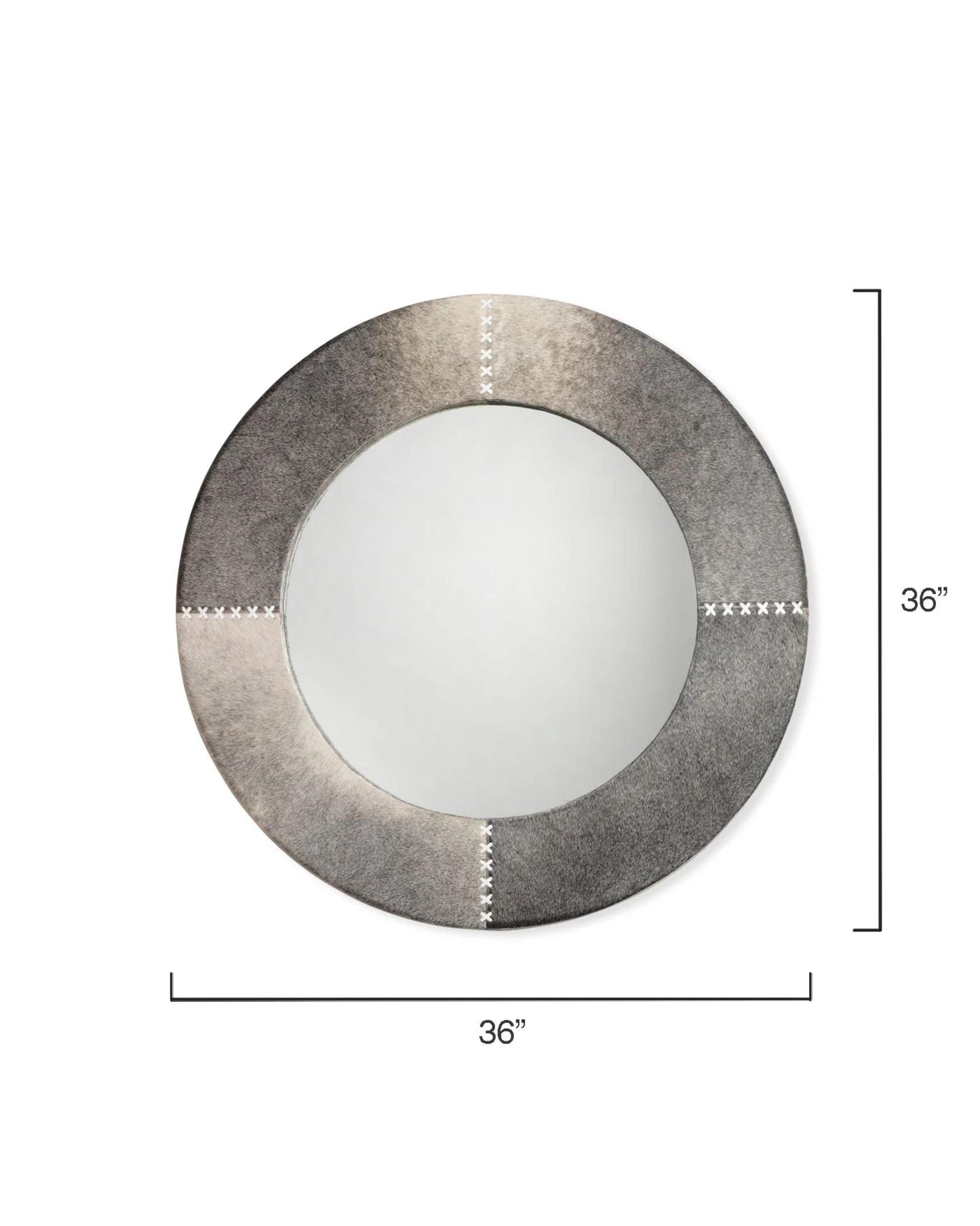 Round Cross Stitch Mirror, Grey