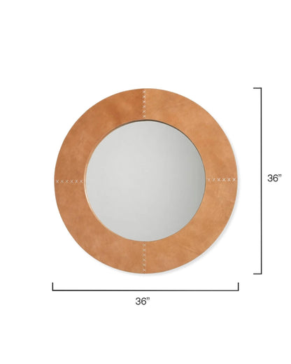 Round Cross Stitch Mirror, Brown