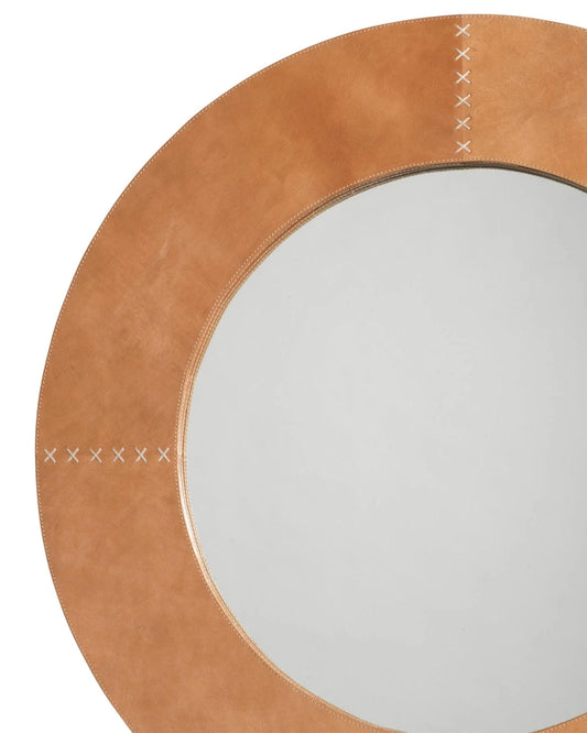 Round Cross Stitch Mirror, Brown