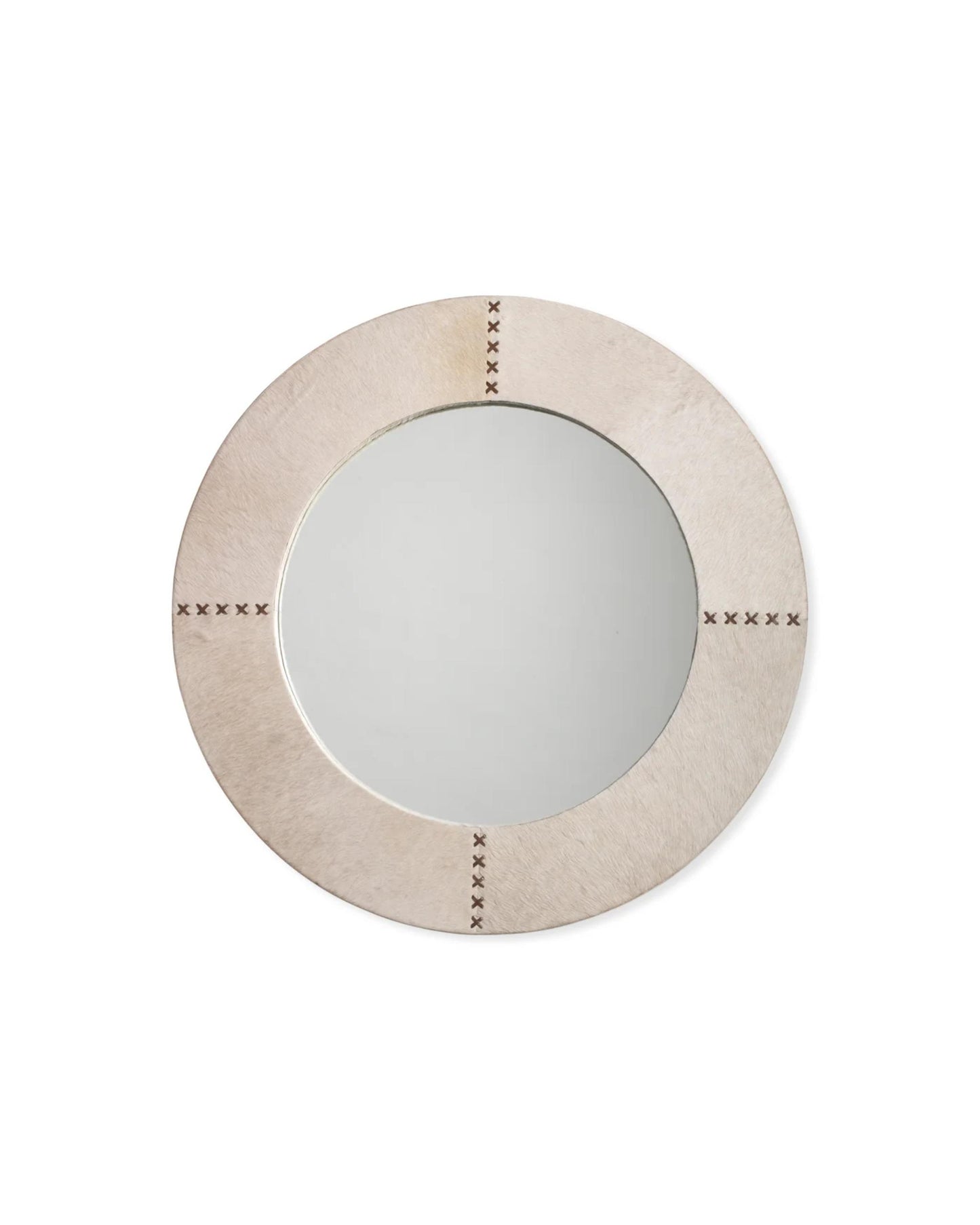 Round Cross Stitch Mirror, White
