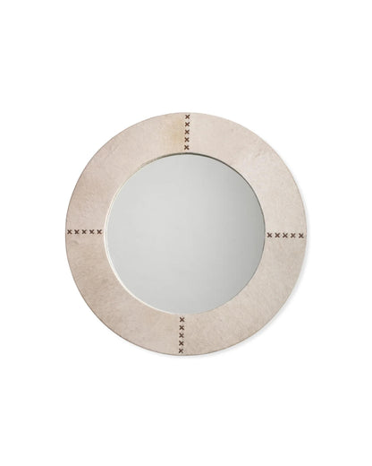 Round Cross Stitch Mirror, White