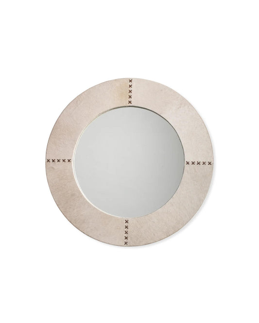 Round Cross Stitch Mirror, White