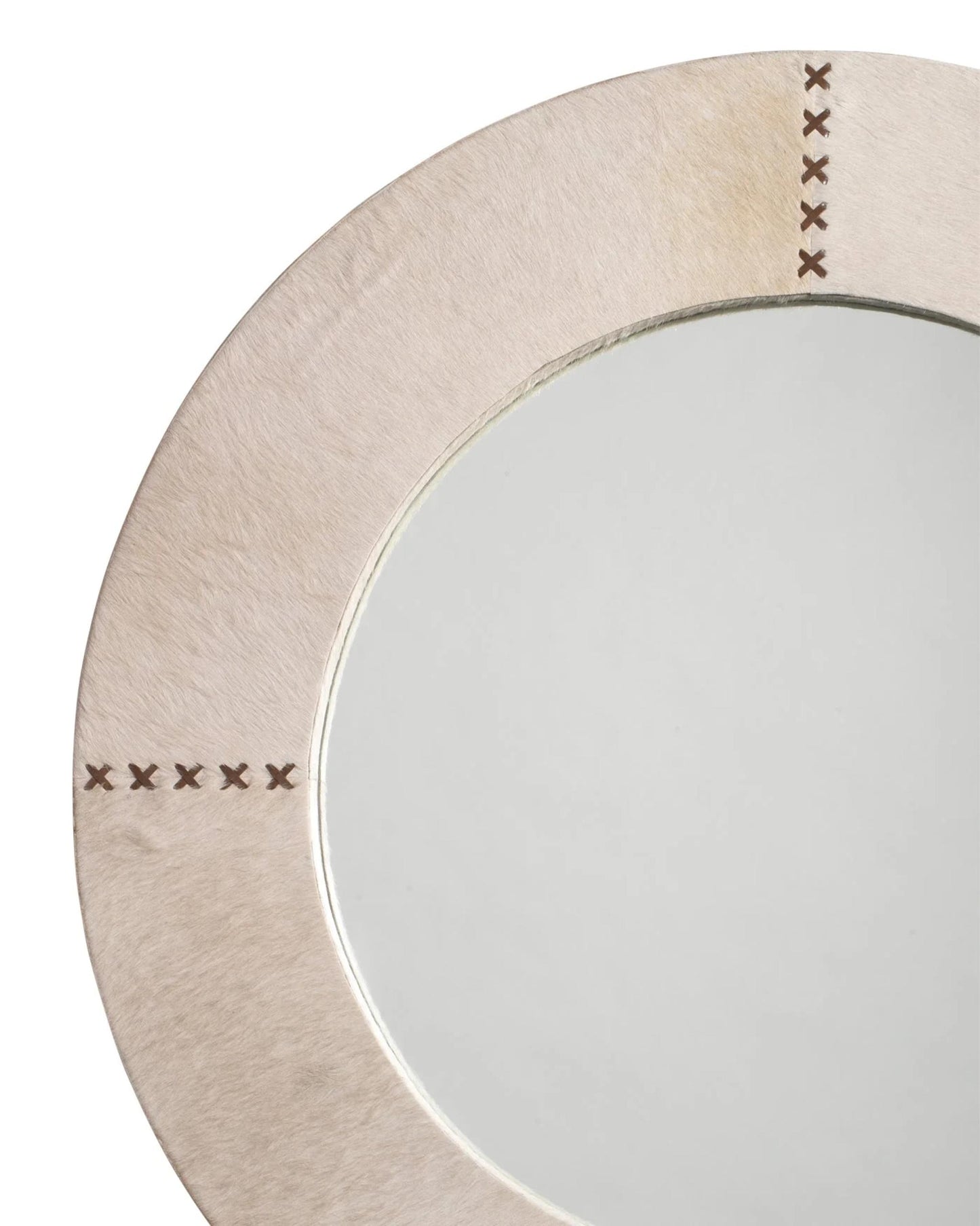 Round Cross Stitch Mirror, White