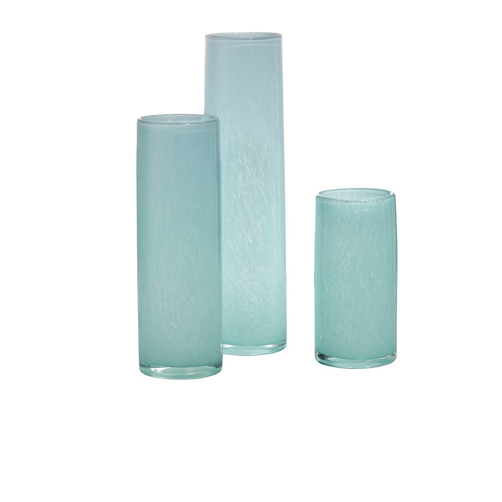 Gwendolyn Hand Blown Vases (Set of 3), Blue