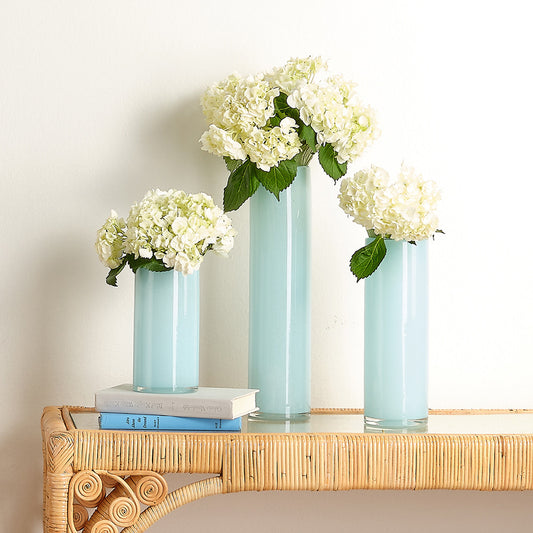 Gwendolyn Hand Blown Vases (Set of 3), Blue