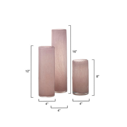 Gwendolyn Hand Blown Vases (Set of 3), Pink