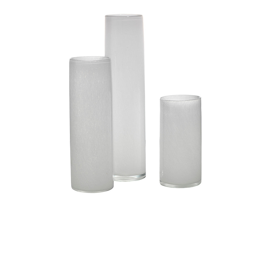 Gwendolyn Hand Blown Vases (Set of 3), White