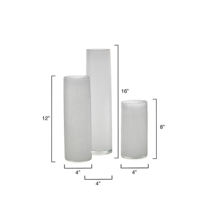 Gwendolyn Hand Blown Vases (Set of 3), White