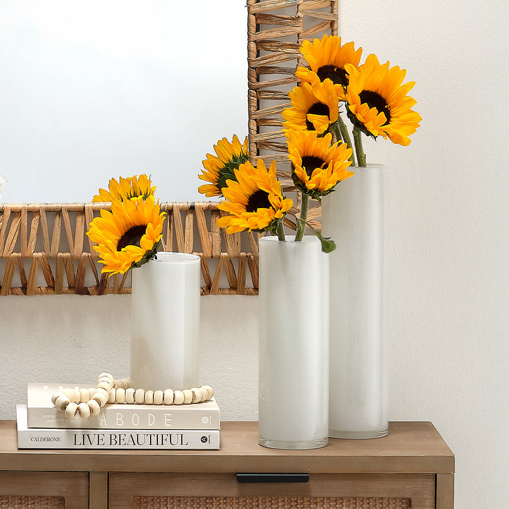 Gwendolyn Hand Blown Vases (Set of 3), White