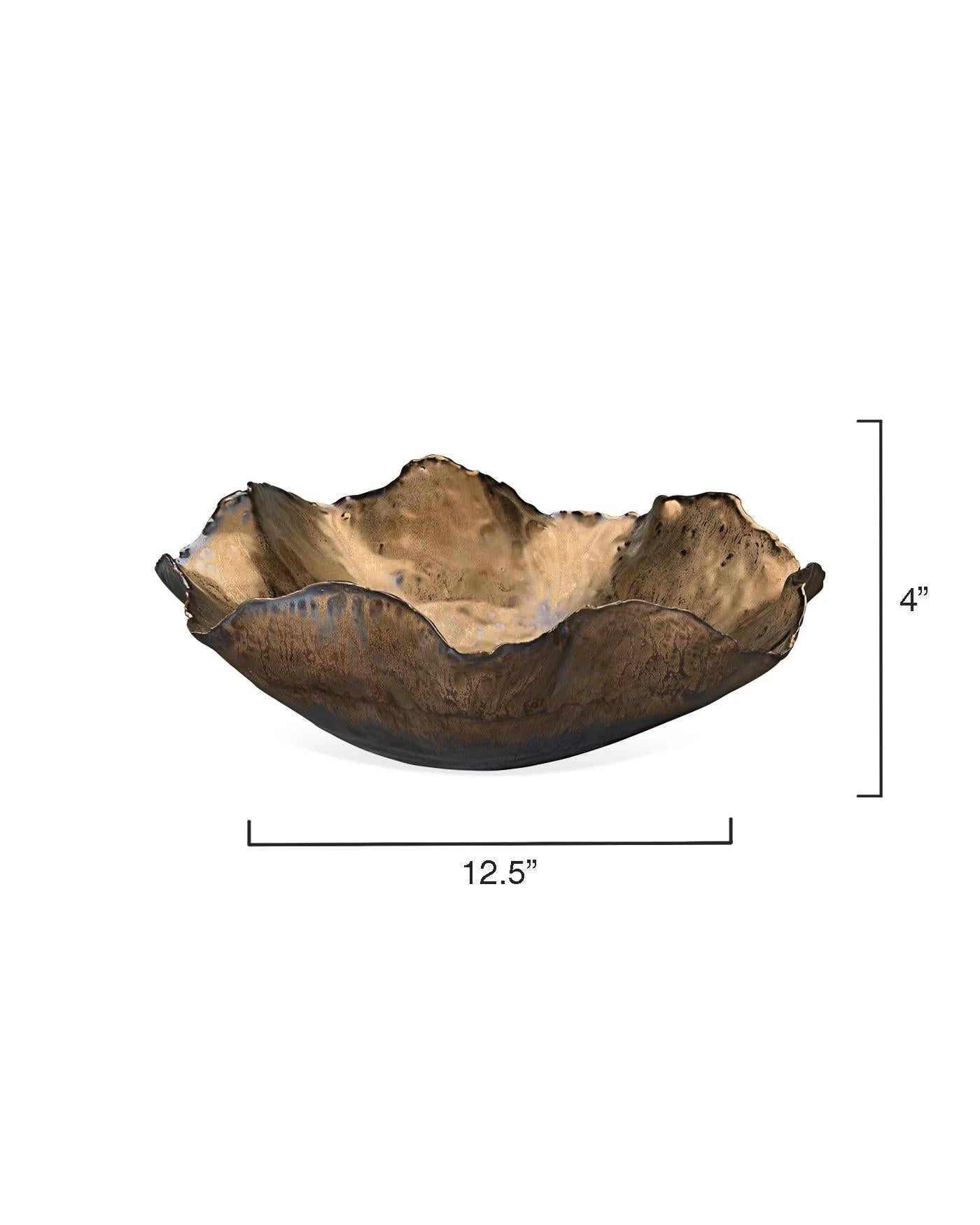 Peony Bowl, Large, Antique Gold