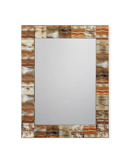 Natural Faux Horn Rectangular Mirror, Medium